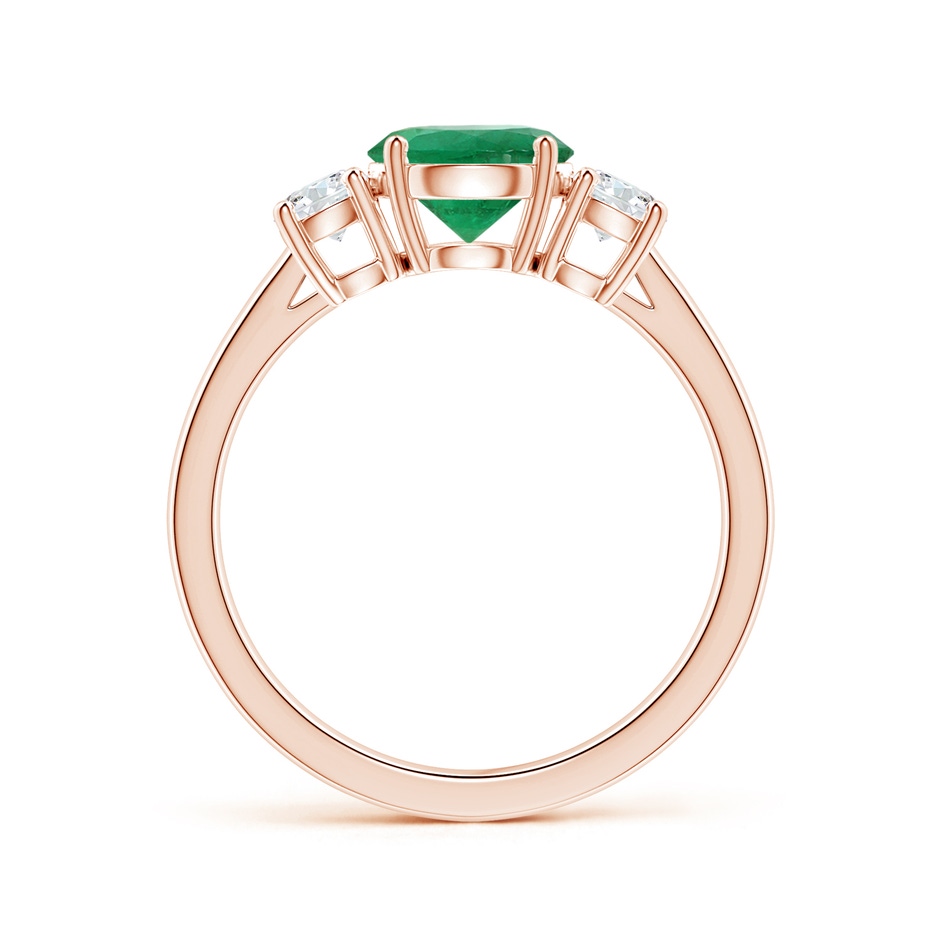 6.82x6.72x4.34mm AAA Three Stone GIA Certified Round Emerald Ring with Diamonds in 18K Rose Gold side 199