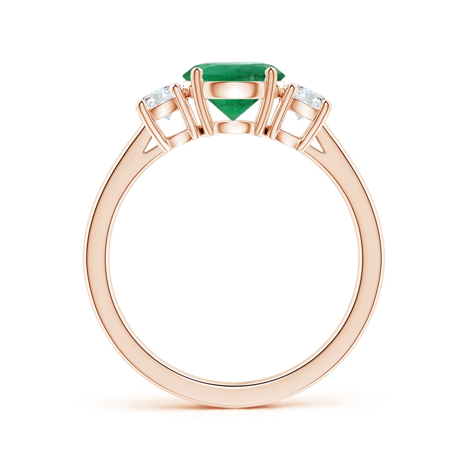6.82x6.72x4.34mm AAA Three Stone GIA Certified Round Emerald Ring with Diamonds in Rose Gold side 199