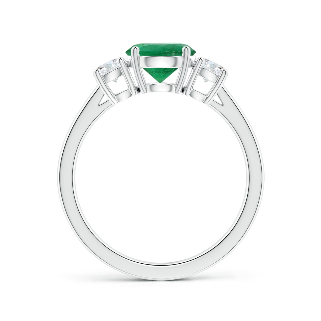 6.82x6.72x4.34mm AAA Three Stone GIA Certified Round Emerald Ring with Diamonds in White Gold Side 199