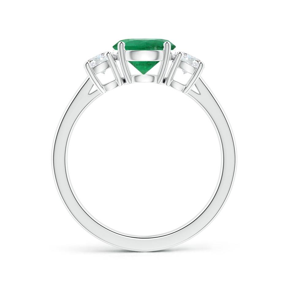 6.82x6.72x4.34mm AAA Three Stone GIA Certified Round Emerald Ring with Diamonds in White Gold side 199