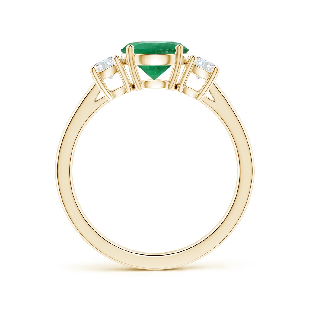 6.82x6.72x4.34mm AAA Three Stone GIA Certified Round Emerald Ring with Diamonds in Yellow Gold - side 199