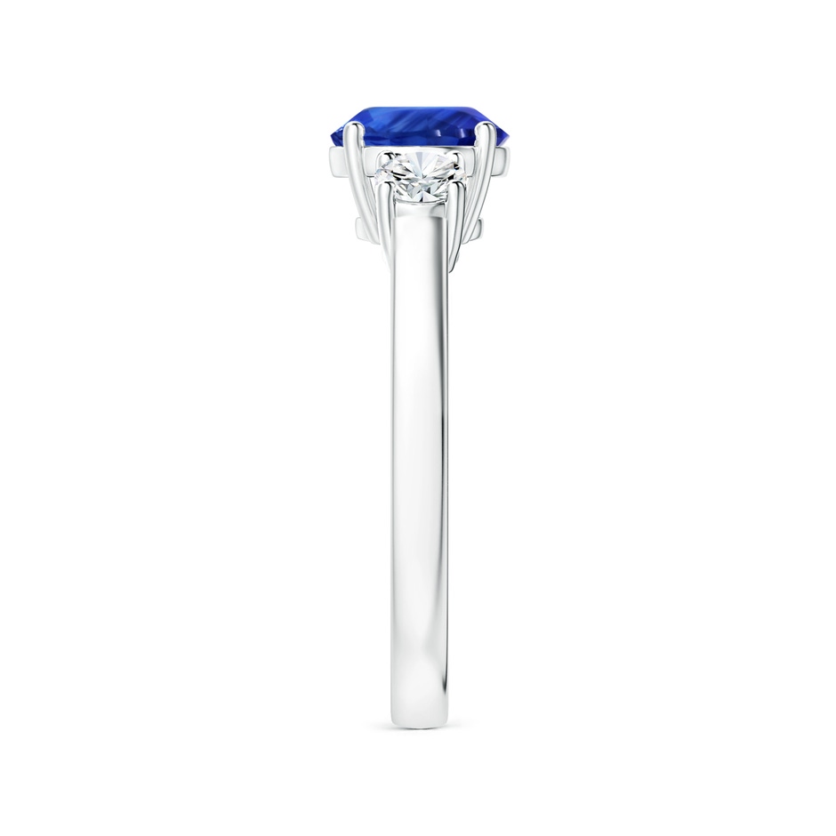 7.04x6.98x4.33mm AAA Three stone GIA Certified Round Blue Sapphire Ring with Diamonds in P950 Platinum side-2