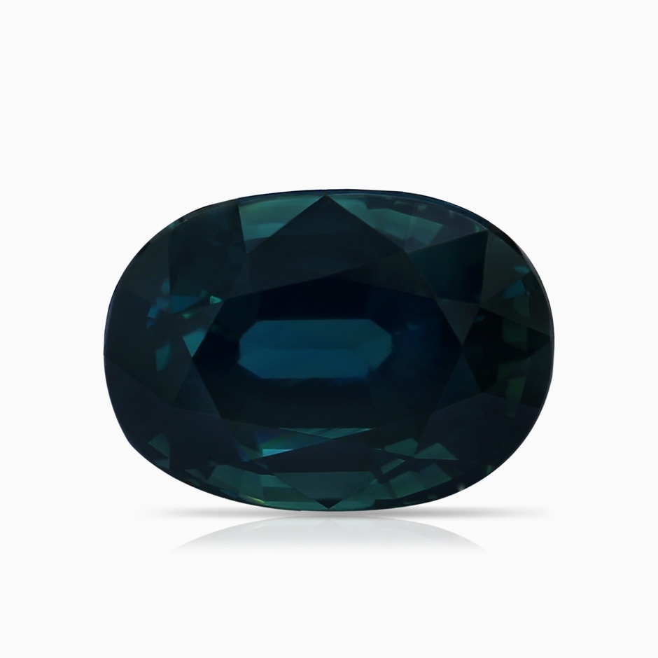 9.70x7.06x5.66mm A GIA Certified Oval Blue Sapphire Halo Ring with Diamond Accents in P950 Platinum stone