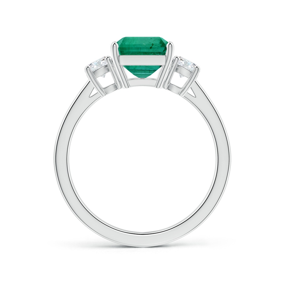 9.14x7.15x4.78mm AAA Reverse Tapered Shank GIA Certified Emerald-Cut Emerald Three Stone Ring in White Gold Side 199