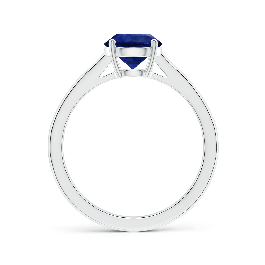 7.73x7.69x4.14mm AAA GIA Certified Round Sapphire Solitaire Ring with Reverse Tapered Shank in 18K White Gold Side-1