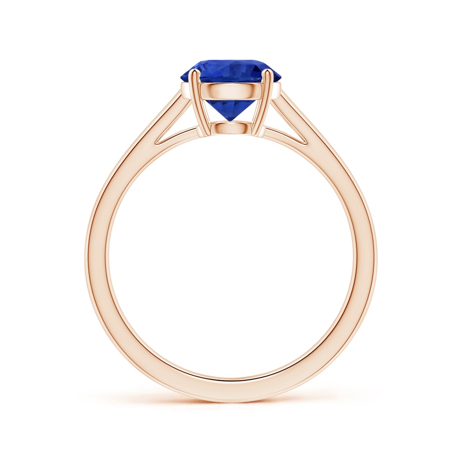 8.88x8.84x5.63mm AAA GIA Certified Round Sapphire Solitaire Ring with Tapered Shank in Rose Gold side 199