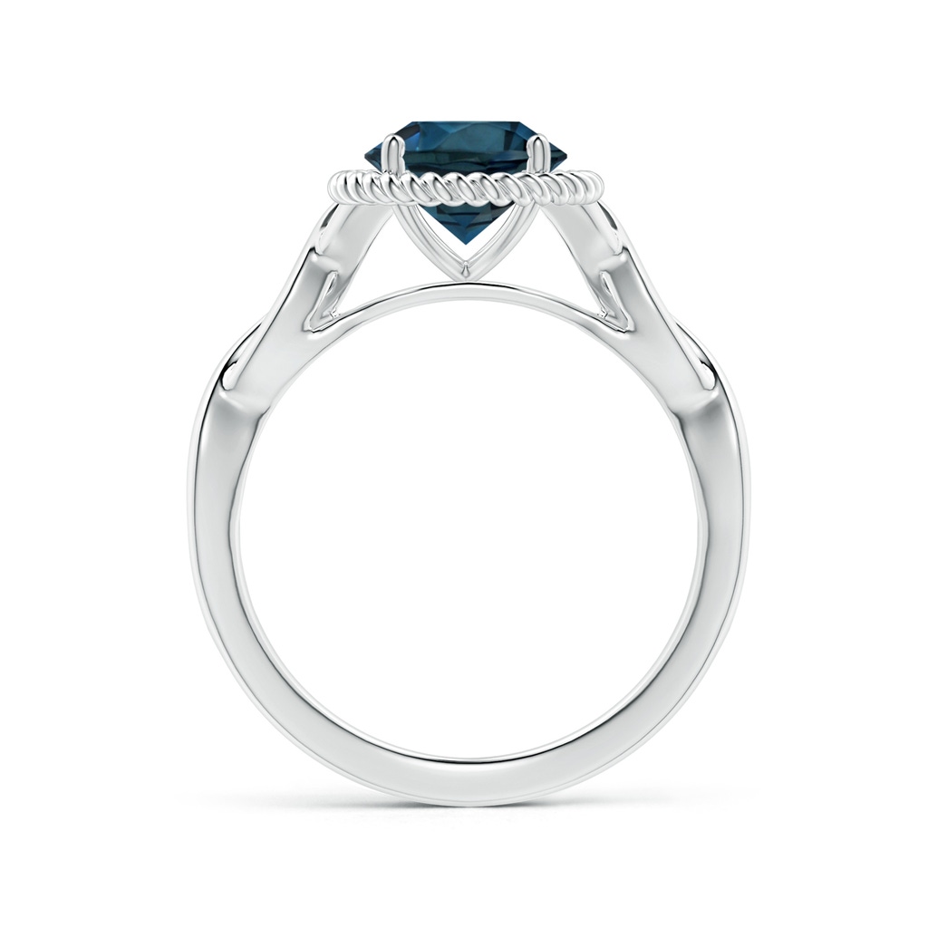 8.01x7.93x5.38mm AAA GIA Certified Round London Blue Topaz Twisted Halo Ring in P950 Platinum Side 199