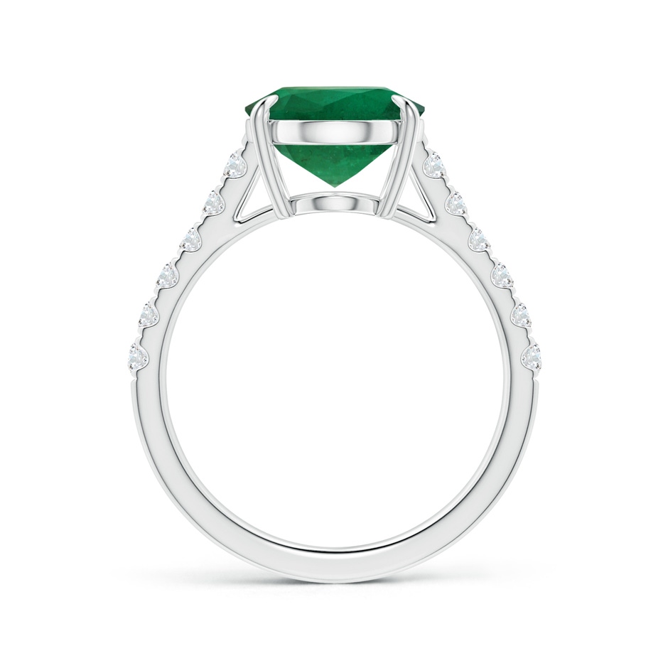 10.5x8mm AAA Claw-Set GIA Certified Oval Emerald Ring with Diamonds in P950 Platinum Side-1