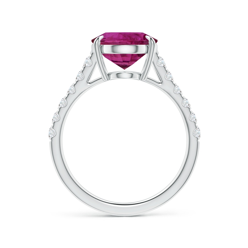 11.16x9.20x6.48mm AAA Claw-Set GIA Certified Oval Pink Sapphire Ring with Diamonds in 18K White Gold Side-1