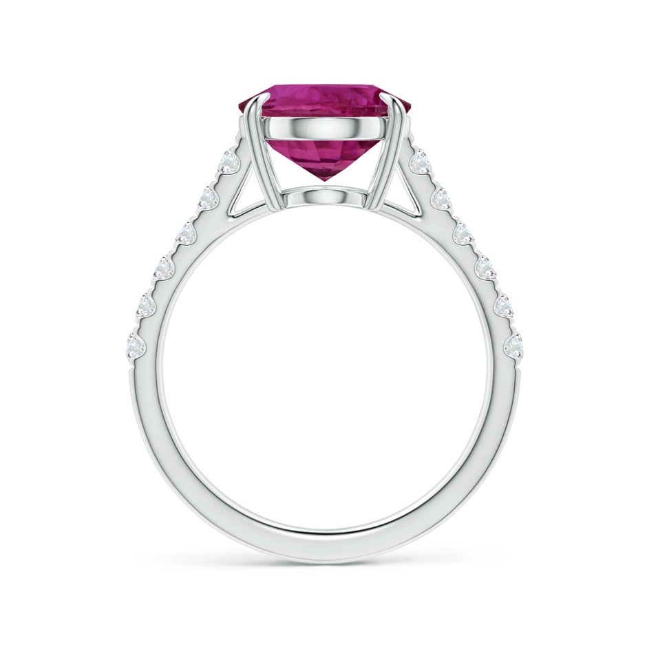 11.16x9.20x6.48mm AAA Claw-Set GIA Certified Oval Pink Sapphire Ring with Diamonds in 18K White Gold side-1