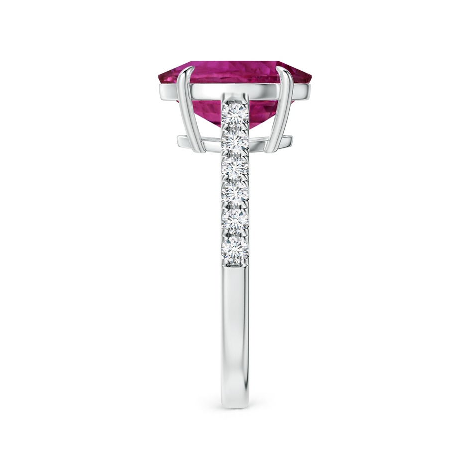 11.16x9.20x6.48mm AAA Claw-Set GIA Certified Oval Pink Sapphire Ring with Diamonds in 18K White Gold side-2