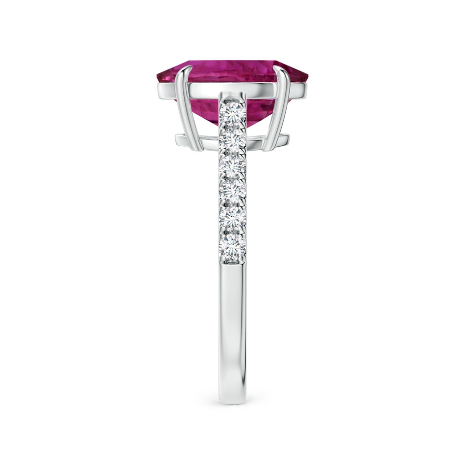 11.16x9.20x6.48mm AAA Claw-Set GIA Certified Oval Pink Sapphire Ring with Diamonds in P950 Platinum side-2