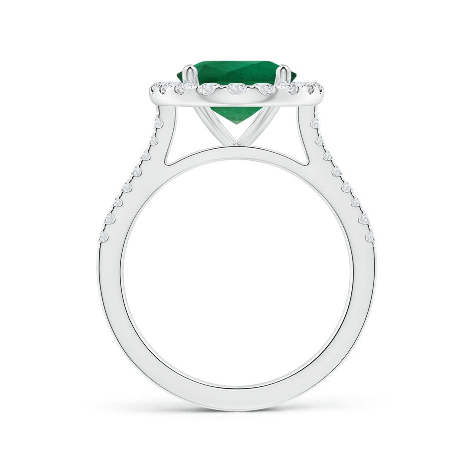 10.5x8mm AAA GIA Certified Oval Emerald Halo Ring with Reverse Tapered Shank in P950 Platinum Side-1