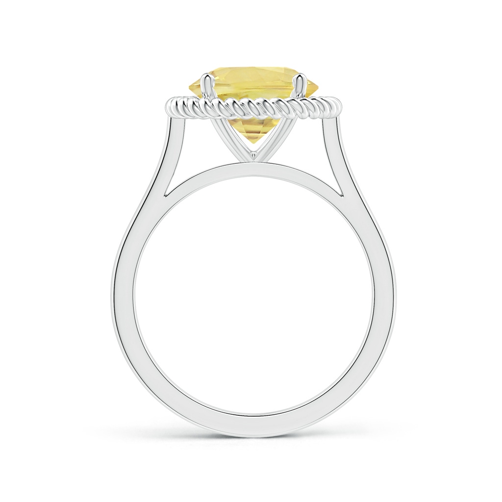 8.7x8.7x5.48mm AAA GIA Certified Yellow Sapphire Halo Ring with Reverse Tapered Shank  in 18K White Gold Side-1