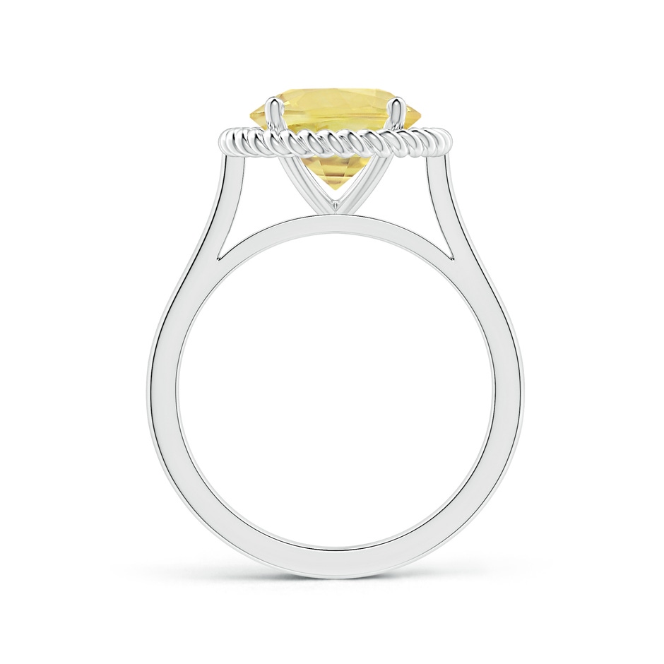 8.7x8.7x5.48mm AAA GIA Certified Yellow Sapphire Halo Ring with Reverse Tapered Shank  in 18K White Gold side-1