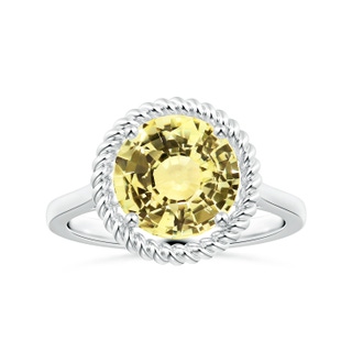 8.7x8.7x5.48mm AAA GIA Certified Yellow Sapphire Halo Ring with Reverse Tapered Shank  in P950 Platinum