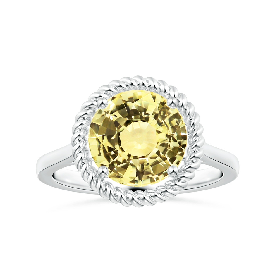 8.7x8.7x5.48mm AAA GIA Certified Yellow Sapphire Halo Ring with Reverse Tapered Shank  in P950 Platinum 