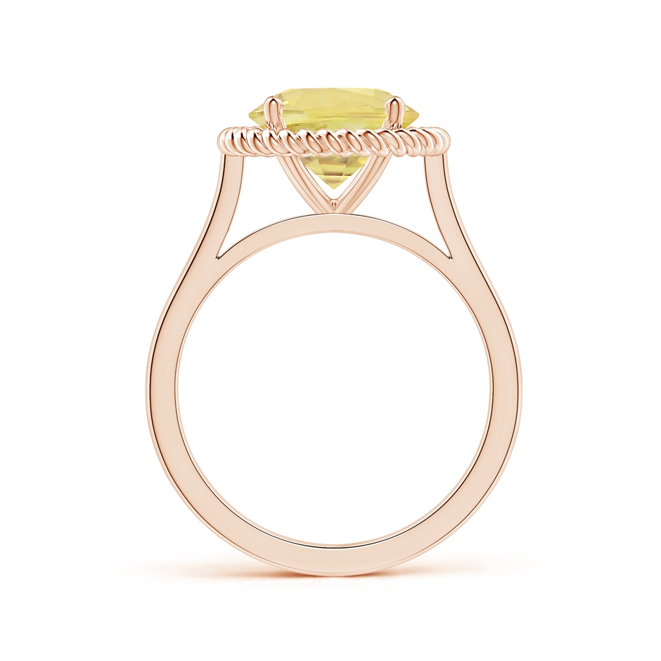 8.7x8.7x5.48mm AAA GIA Certified Yellow Sapphire Halo Ring with Reverse Tapered Shank  in Rose Gold side-1