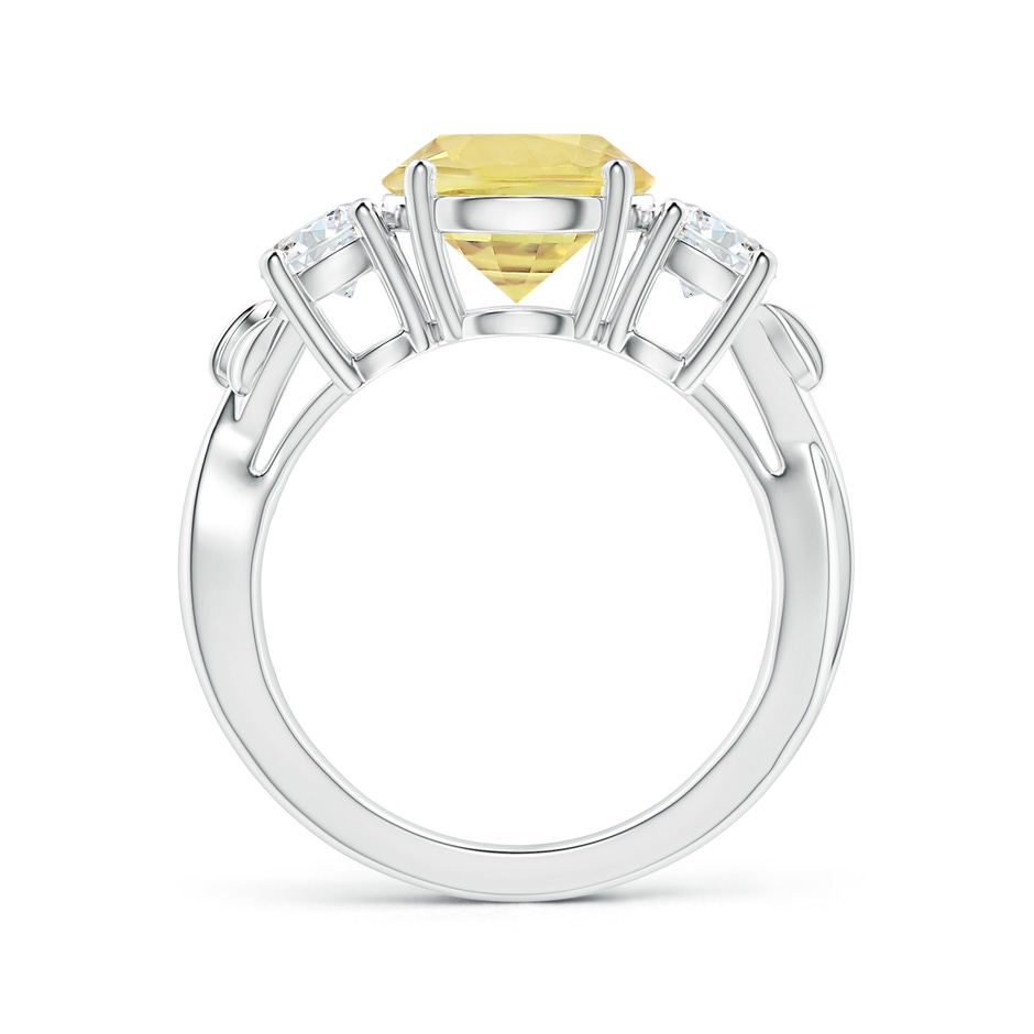 8.7x8.7x5.48mm AAA Nature Inspired GIA Certified Yellow Sapphire Three Stone Ring with Diamonds in 18K White Gold side-1