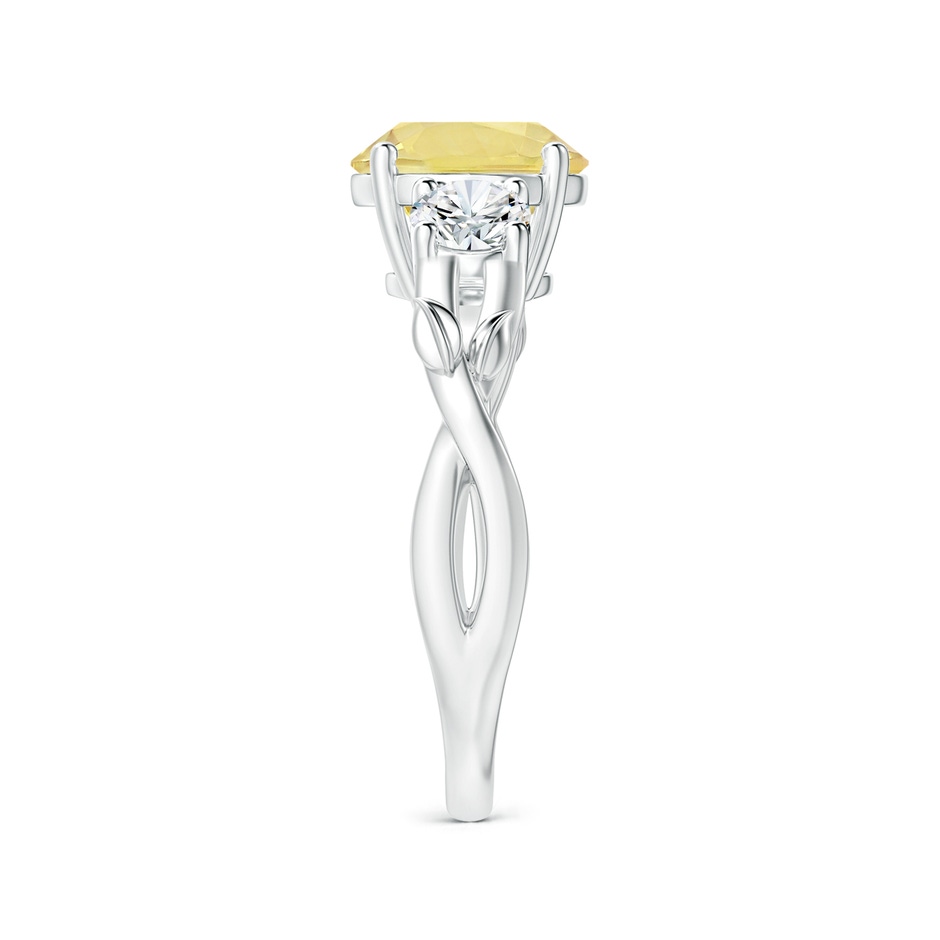 8.7x8.7x5.48mm AAA Nature Inspired GIA Certified Yellow Sapphire Three Stone Ring with Diamonds in 18K White Gold side-2