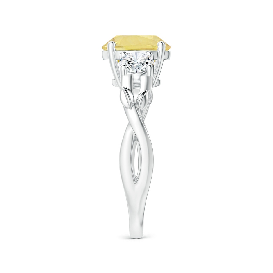 8.7x8.7x5.48mm AAA Nature Inspired GIA Certified Yellow Sapphire Three Stone Ring with Diamonds in P950 Platinum side-2