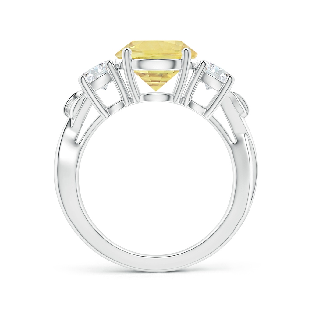 8.7x8.7x5.48mm AAA Nature Inspired GIA Certified Yellow Sapphire Three Stone Ring with Diamonds in White Gold Side-1