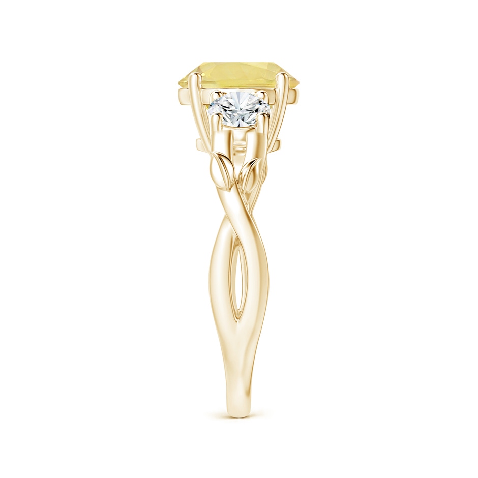 8.7x8.7x5.48mm AAA Nature Inspired GIA Certified Yellow Sapphire Three Stone Ring with Diamonds in Yellow Gold side-2