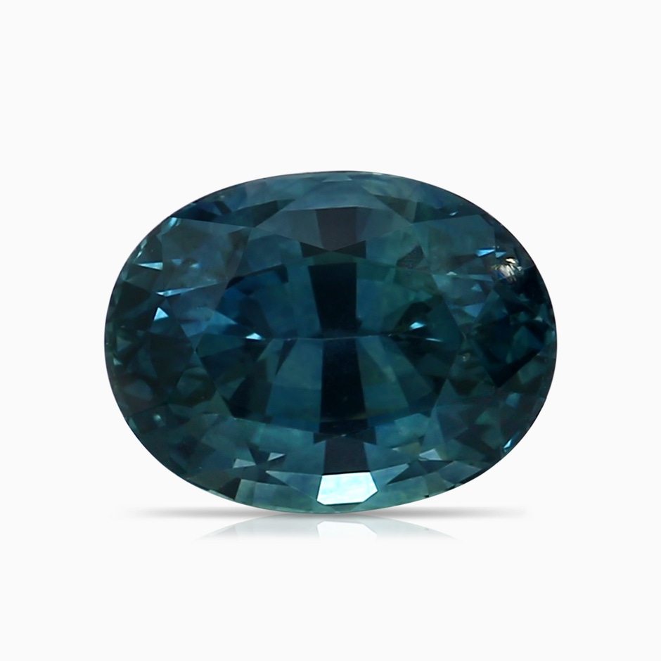 7.93x5.97x4.94mm AAA GIA Certified Oval Teal Sapphire Reverse Tapered Ring with Halo in Rose Gold stone