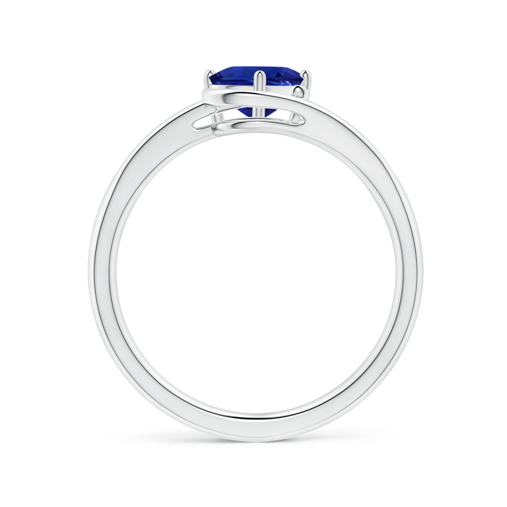 6.95x5.08x3.30mm AAAA Solitaire Tilted Oval Sapphire Bypass Split Shank Ring in White Gold Side 199