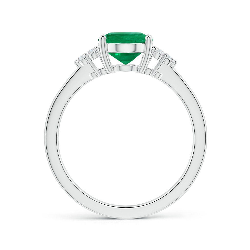 9.15x7.09x4.98mm AAA Reverse Tapered Shank GIA Certified Oval Emerald Ring with Diamonds in White Gold Side 199