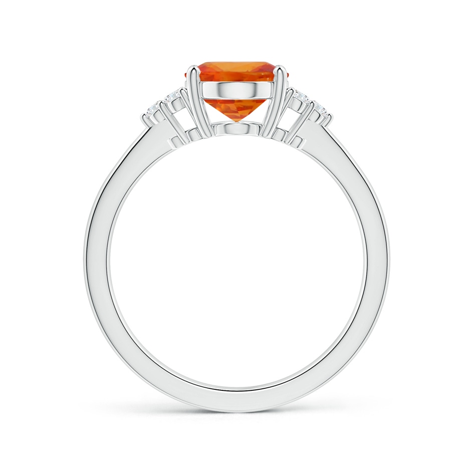 9.20x6.79x3.64mm AAA GIA Certified Oval Orange Sapphire Reverse Tapered Shank Ring with Diamonds in White Gold Side-1