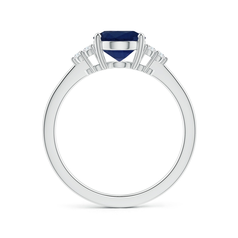 9.14x7.17x4.26mm A GIA Certified Oval Blue Sapphire Reverse Tapered Shank Ring with Side Diamonds in P950 Platinum Side-1