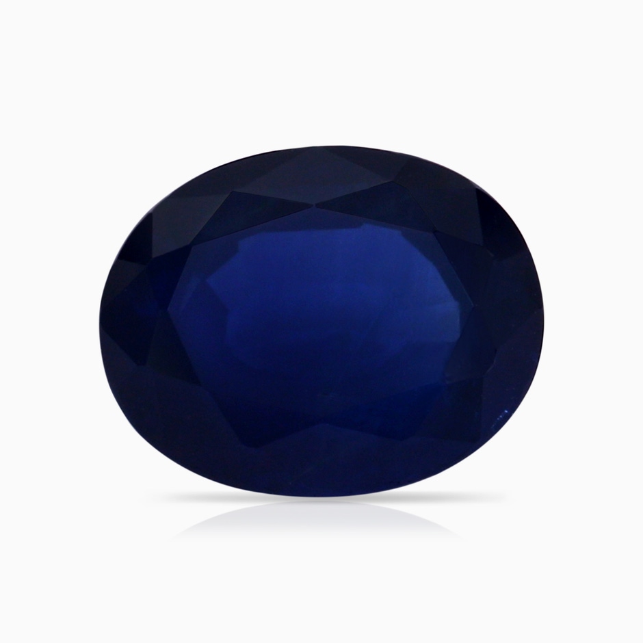 9.14x7.17x4.26mm A GIA Certified Oval Blue Sapphire Reverse Tapered Shank Ring with Side Diamonds in P950 Platinum Stone