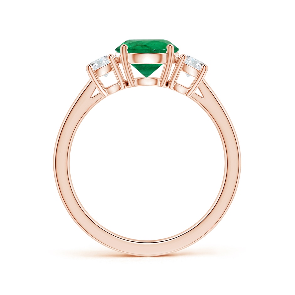 8.15x8.08x5.28mm AAA GIA Certified Round Emerald Three Stone Ring with Diamonds in 18K Rose Gold side 199