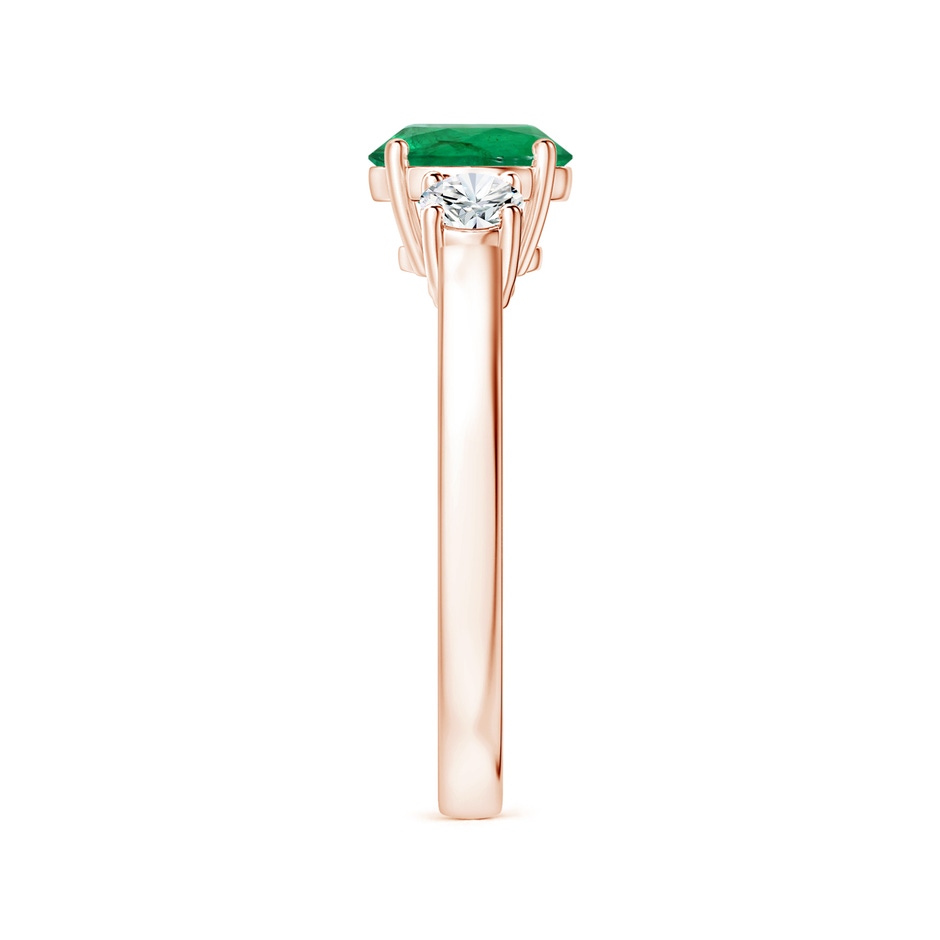 8.15x8.08x5.28mm AAA GIA Certified Round Emerald Three Stone Ring with Diamonds in 18K Rose Gold side 399
