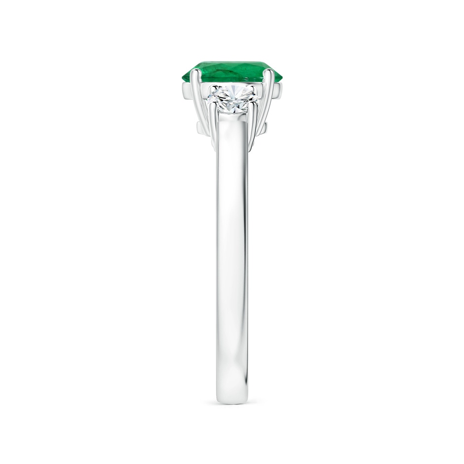 8.15x8.08x5.28mm AAA GIA Certified Round Emerald Three Stone Ring with Diamonds in 18K White Gold side 399