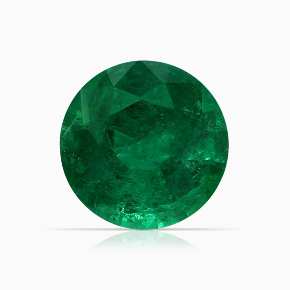 8.15x8.08x5.28mm AAA GIA Certified Round Emerald Three Stone Ring with Diamonds in 18K White Gold side 699