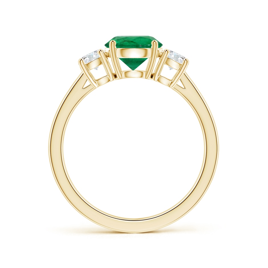 8.15x8.08x5.28mm AAA GIA Certified Round Emerald Three Stone Ring with Diamonds in 18K Yellow Gold side 199