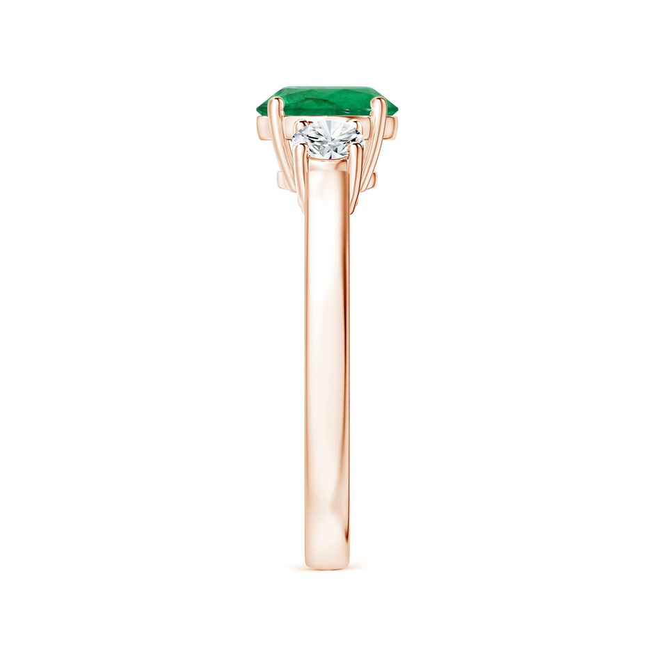8.15x8.08x5.28mm AAA GIA Certified Round Emerald Three Stone Ring with Diamonds in Rose Gold side 399