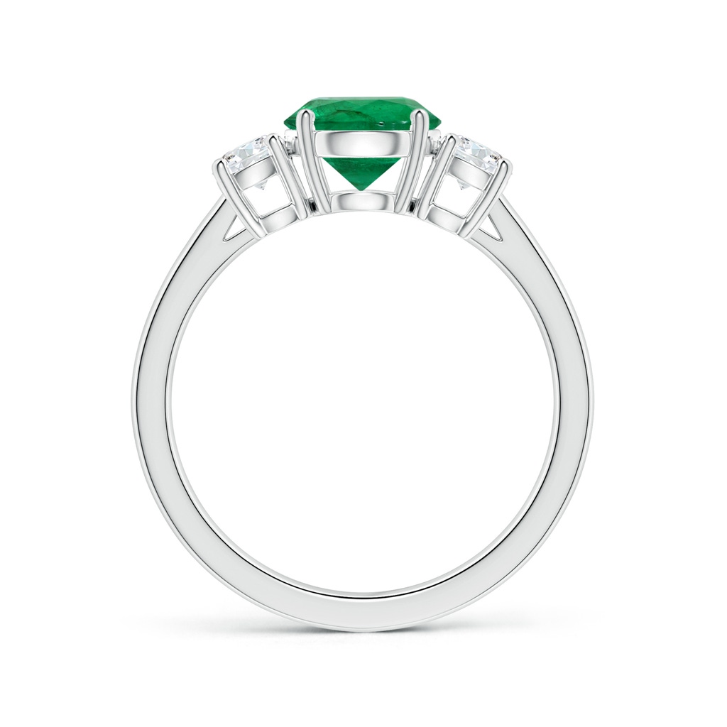 8.15x8.08x5.28mm AAA GIA Certified Round Emerald Three Stone Ring with Diamonds in White Gold Side 199