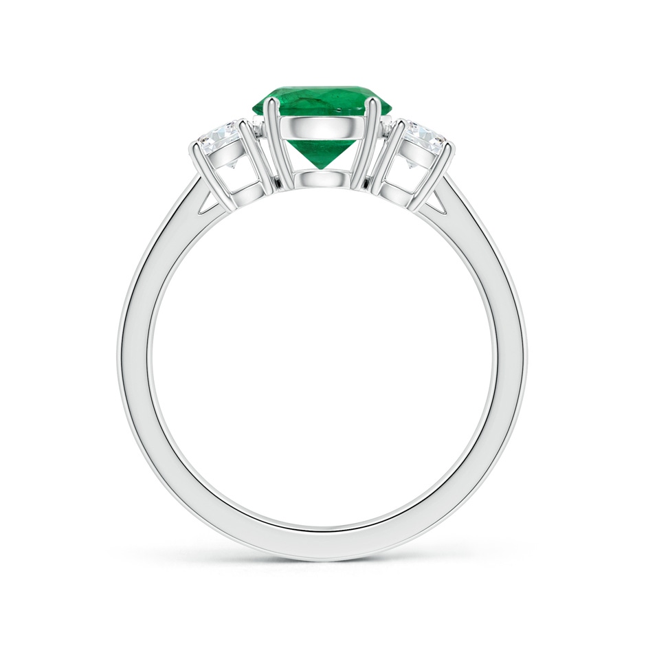 8.15x8.08x5.28mm AAA GIA Certified Round Emerald Three Stone Ring with Diamonds in White Gold side 199