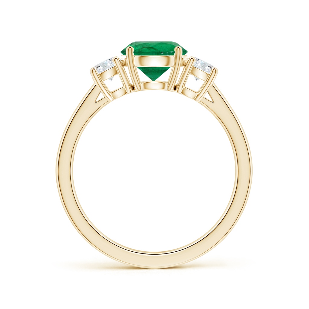 8.15x8.08x5.28mm AAA GIA Certified Round Emerald Three Stone Ring with Diamonds in Yellow Gold - side 199