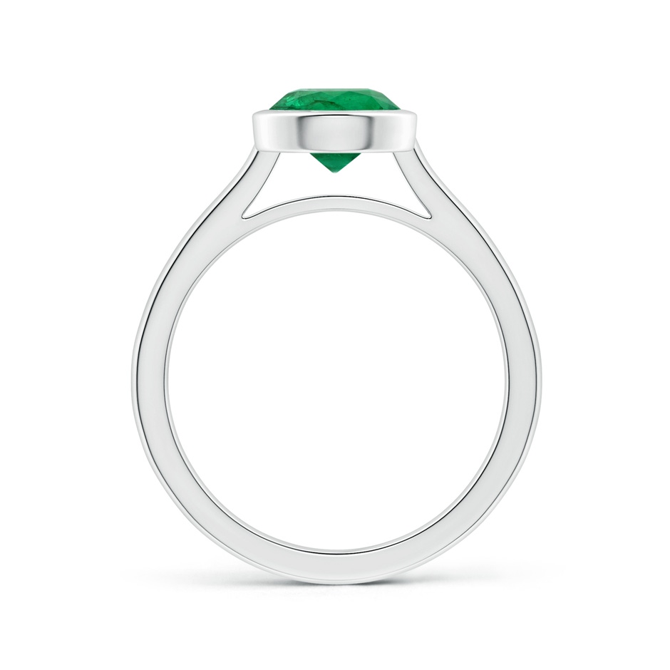 8.15x8.08x5.28mm AAA Bezel-Set GIA Certified Round Emerald Solitaire Ring in P950 Platinum side 199