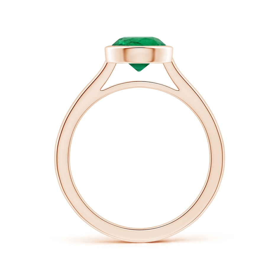 8.15x8.08x5.28mm AAA Bezel-Set GIA Certified Round Emerald Solitaire Ring in Rose Gold side 199
