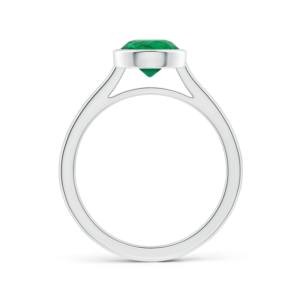 8.15x8.08x5.28mm AAA Bezel-Set GIA Certified Round Emerald Solitaire Ring in White Gold Side 199