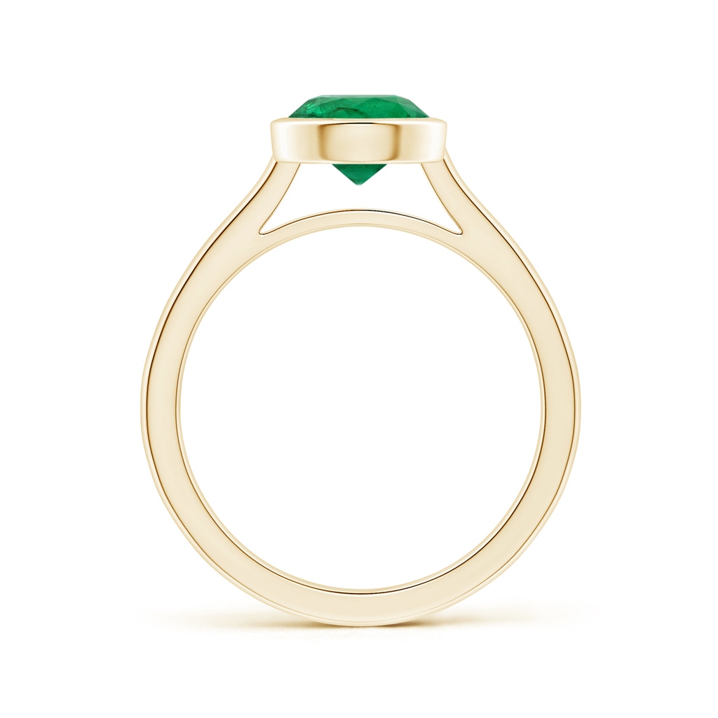 8.15x8.08x5.28mm AAA Bezel-Set GIA Certified Round Emerald Solitaire Ring in Yellow Gold - side 199
