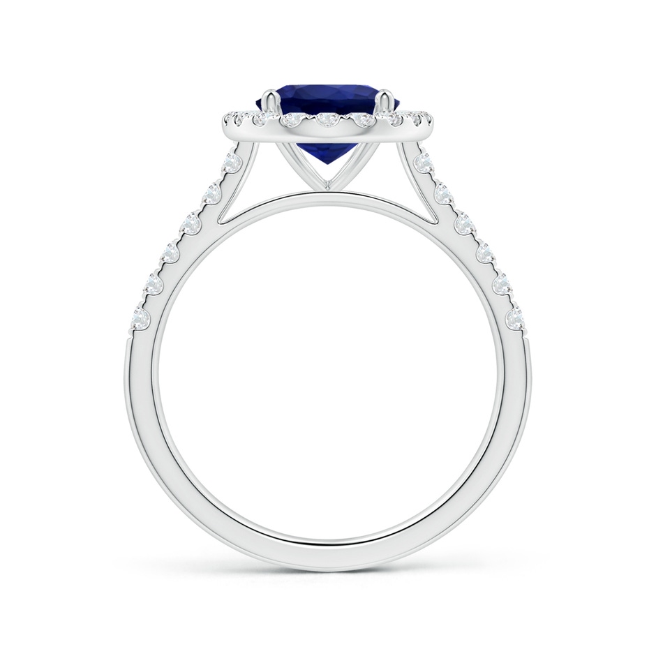 9.62x7.60x4.51mm AAA GIA Certified Oval Blue Sapphire Halo Ring with Diamonds in 18K White Gold side 199