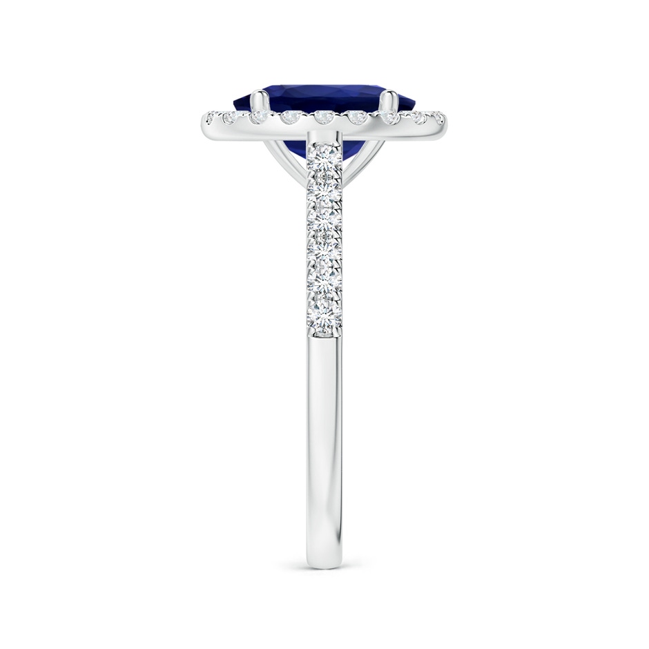 9.62x7.60x4.51mm AAA GIA Certified Oval Blue Sapphire Halo Ring with Diamonds in P950 Platinum side 399