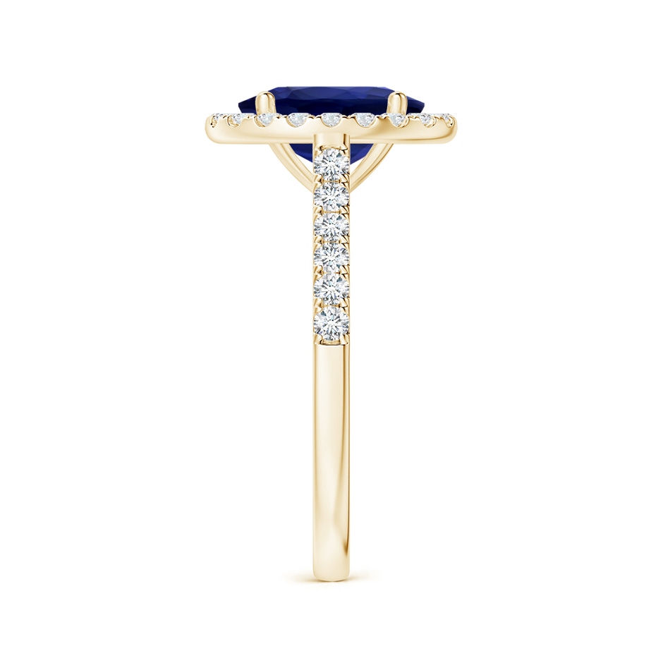 9.62x7.60x4.51mm AAA GIA Certified Oval Blue Sapphire Halo Ring with Diamonds in Yellow Gold side 399