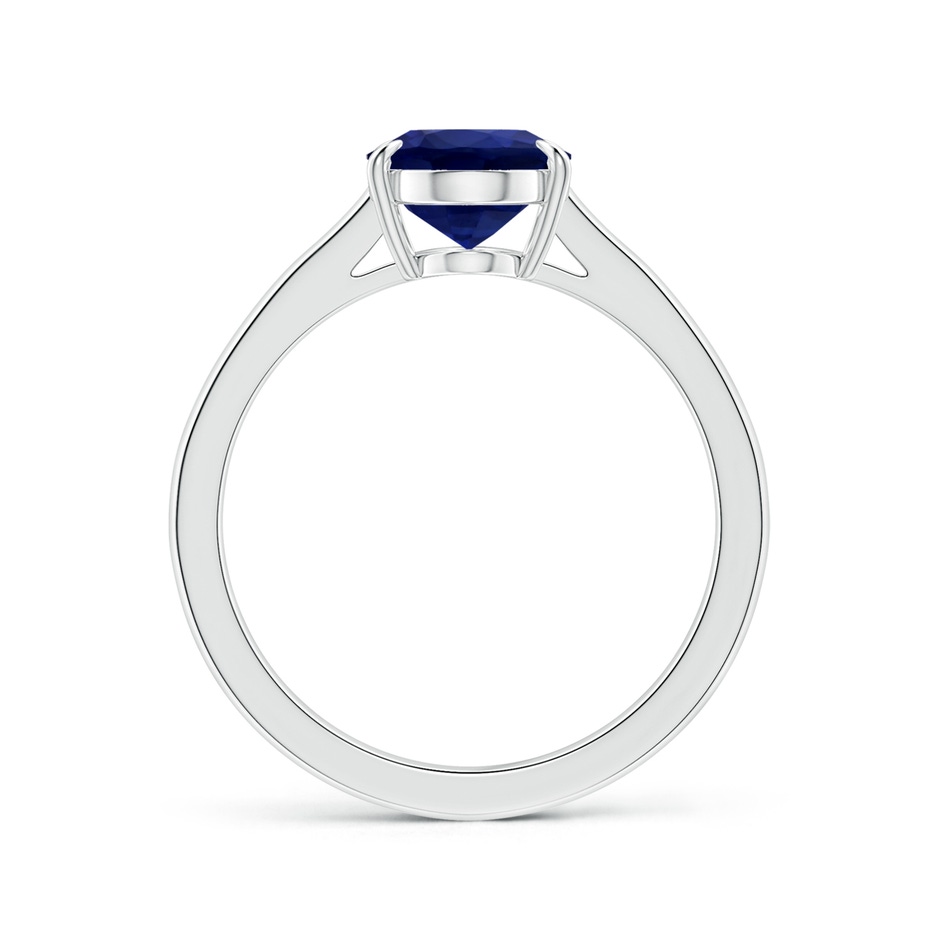 9.62x7.60x4.51mm AAA Claw-Set GIA Certified Solitaire Oval Blue Sapphire Reverse Tapered Shank Ring in 18K White Gold side 199